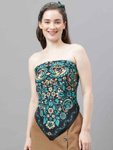 Black & Green Paisley Scarf & Scarf Bag Set - TOSSIDO