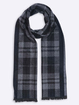 Black & Grey Check Muffler - TOSSIDO