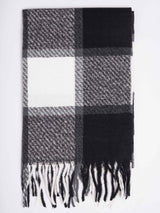 Black & Grey Check Woolen Muffler - TOSSIDO