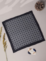 Black & Grey Geometric Silk Pocket Square - TOSSIDO
