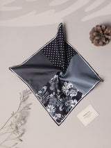 Black & Grey Multipattern Silk Pocket Square - TOSSIDO