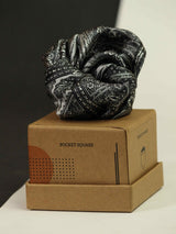 Black & Grey Paisley Silk Pocket Square - TOSSIDO