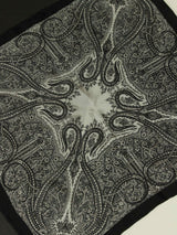 Black & Grey Paisley Silk Pocket Square - TOSSIDO