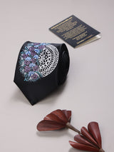Black Hand - Painted Woven Necktie – Floral Mandala - TOSSIDO