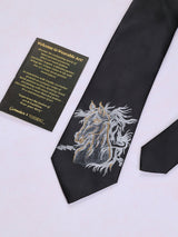 Black Hand - Painted Woven Necktie - Horse - TOSSIDO