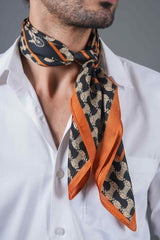 Black Horse Print Neckerchief - TOSSIDO