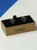 Black Paisley Cufflinks - TOSSIDO