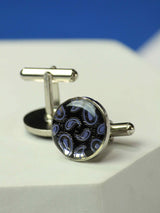 Black Paisley Cufflinks - TOSSIDO