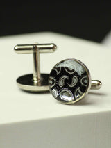 Black Paisley Cufflinks - TOSSIDO