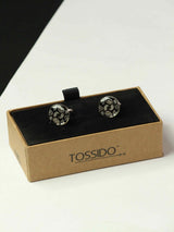 Black Paisley Cufflinks - TOSSIDO