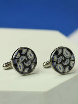 Black Paisley Cufflinks - TOSSIDO
