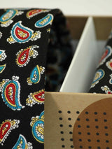 Black Paisley Necktie & Pocket Square Giftset - TOSSIDO