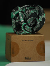 Black Paisley Pocket Square - TOSSIDO