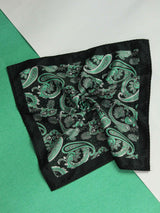 Black Paisley Pocket Square - TOSSIDO