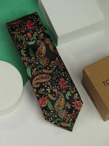 Black Paisley Printed Necktie - TOSSIDO