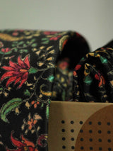 Black Paisley Printed Necktie and Pocket Square Set - TOSSIDO