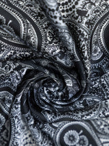 Black Paisley Printed Satin Neckerchief - TOSSIDO