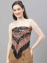 Black Paisley Scarf & Scarf Bag Set - TOSSIDO