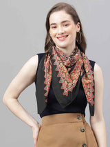 Black Paisley Scarf & Scarf Bag Set - TOSSIDO