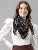 Black Paisley Scarf & Scarf Bag Set - TOSSIDO