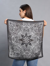 Black Paisley Short Scarf - TOSSIDO