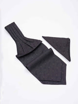 Black Paisley Woven Ascot & Pocket Square - TOSSIDO