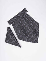Black Paisley Woven Cravat & Pocket Square Set - TOSSIDO