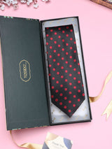 Black Polka Broad + Long Necktie - TOSSIDO