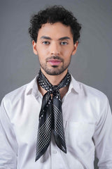 Black Polka Neckerchief - TOSSIDO