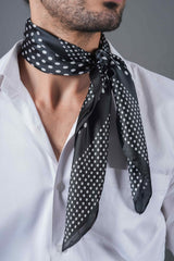 Black Polka Neckerchief - TOSSIDO