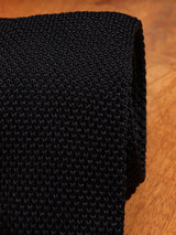 Black Solid Knitted Necktie - TOSSIDO