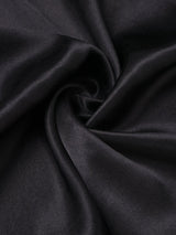 Black Solid Silk Pocket Square - TOSSIDO