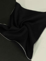 Black Solid Silk Pocket Square - TOSSIDO