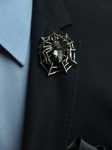Black Spiderweb Brooch - TOSSIDO