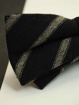 Black Stripe Bowtie & Pocket Square Set - TOSSIDO