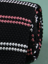 Black Stripe Knitted Necktie - TOSSIDO