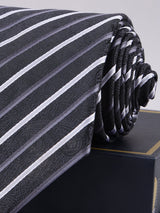 Black Striped Broad Necktie - TOSSIDO