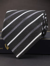 Black Striped Broad Necktie - TOSSIDO