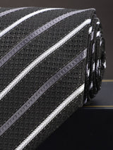 Black Striped Broad Necktie - TOSSIDO