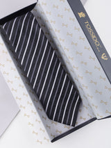 Black Striped Broad Necktie - TOSSIDO
