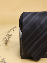 Black Stripes Woven Necktie - TOSSIDO