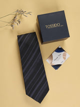 Black Stripes Woven Necktie - TOSSIDO