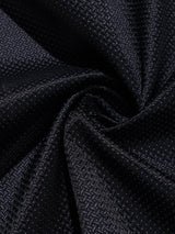 Black Textured Bow Tie & Pocket Square Set - TOSSIDO