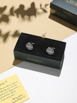 Black & White Elephant Printed Cufflinks - TOSSIDO