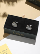 Black & White Elephant Printed Cufflinks - TOSSIDO