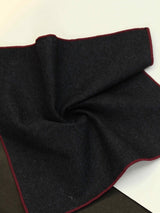 Black Wool Pocket Square - TOSSIDO