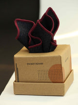 Black Wool Pocket Square - TOSSIDO