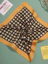 Black & Yellow Geometric Pocket Square - TOSSIDO