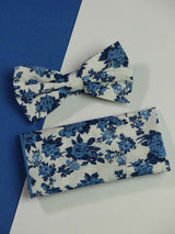 Blooming Cobalt Bowtie & Pocket Square Set - TOSSIDO