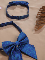 Blue Abstract Bowtie Set for Men and Dogs - TOSSIDO